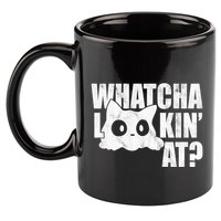 Watcha Lookin At Funny Cat 11oz C Handle Ceramic Mug