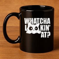Watcha Lookin At Funny Cat 11oz C Handle Ceramic Mug