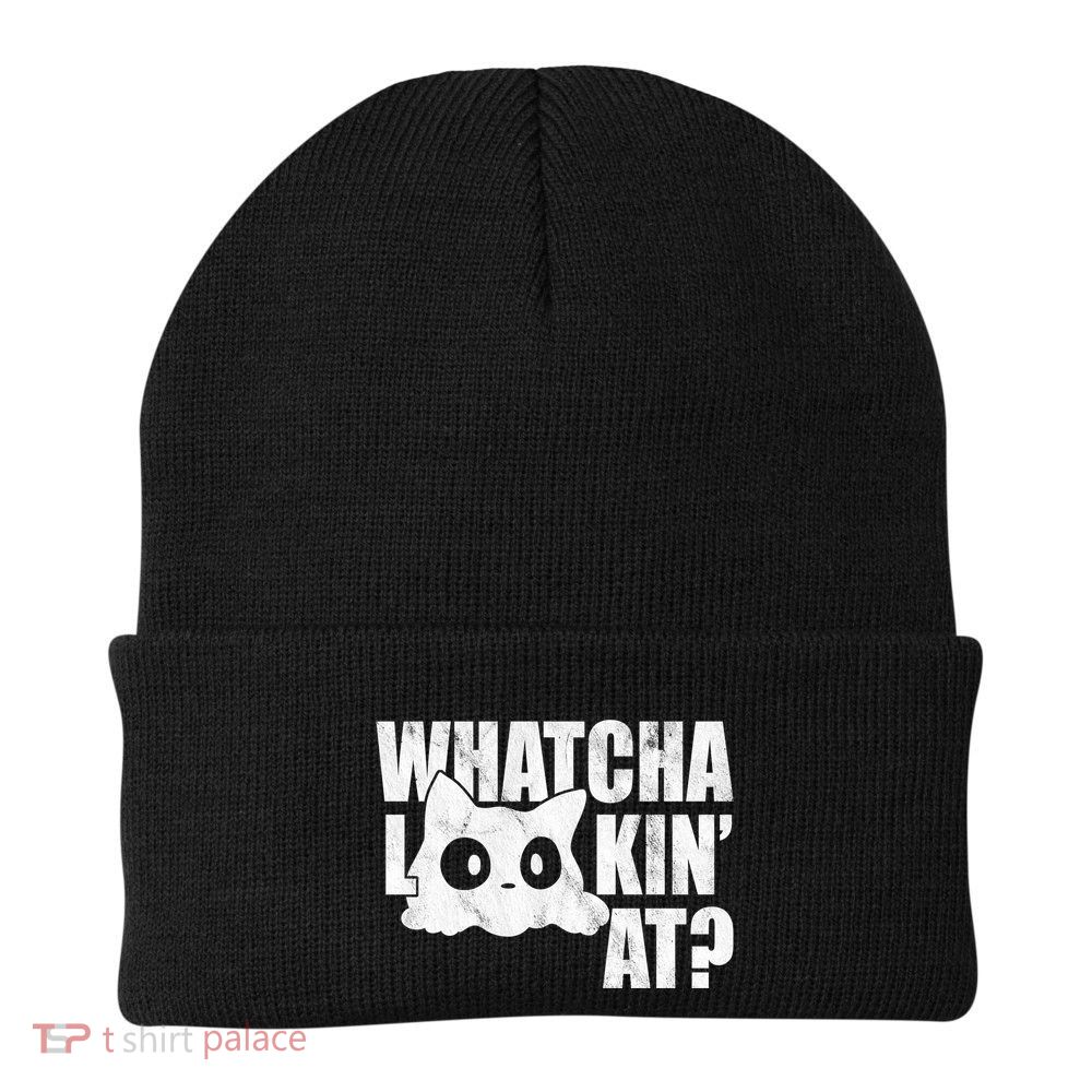 Watcha Lookin At Funny Cat Beanie
