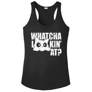 Watcha Lookin At Funny Cat Ladies PosiCharge Competitor Racerback Tank