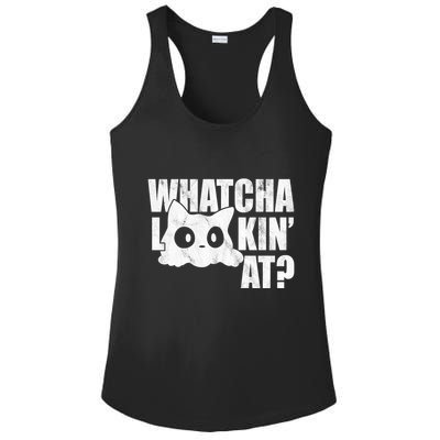 Watcha Lookin At Funny Cat Ladies PosiCharge Competitor Racerback Tank