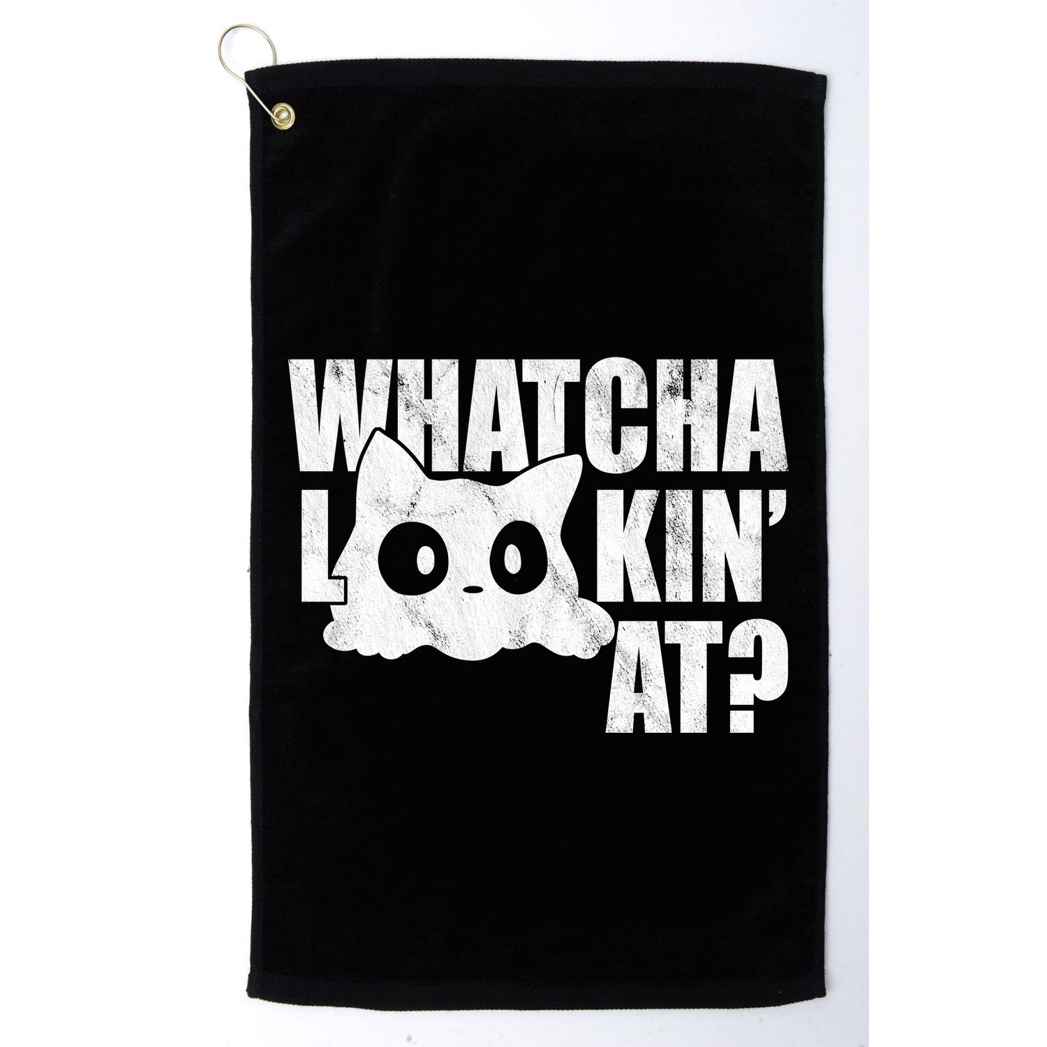 Watcha Lookin At Funny Cat Golf Towel