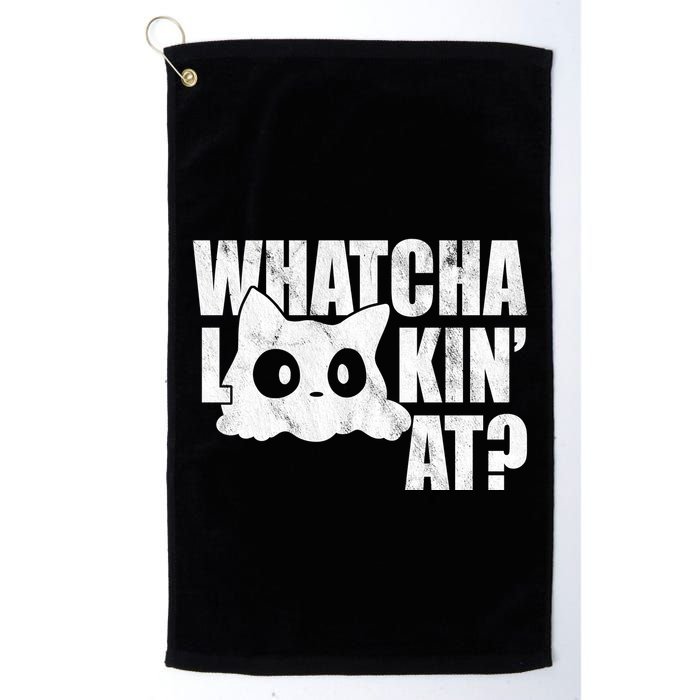 Watcha Lookin At Funny Cat Golf Towel