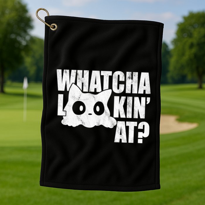 Watcha Lookin At Funny Cat Golf Towel