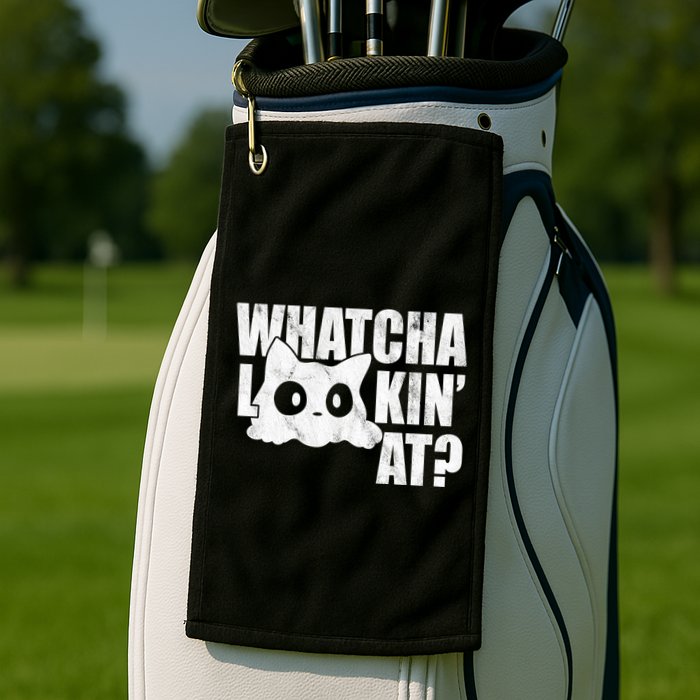 Watcha Lookin At Funny Cat Golf Towel