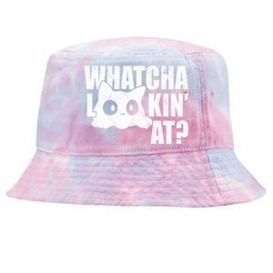 Watcha Lookin At Funny Cat Tie-Dyed Bucket Hat