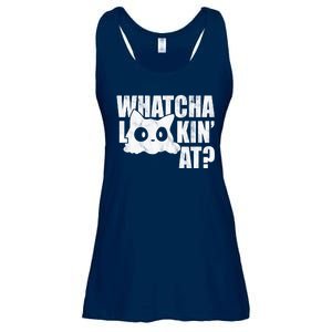 Watcha Lookin At Funny Cat Ladies Essential Flowy Tank