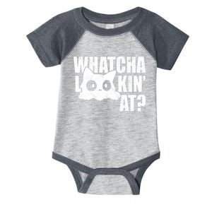 Watcha Lookin At Funny Cat Infant Baby Jersey Bodysuit