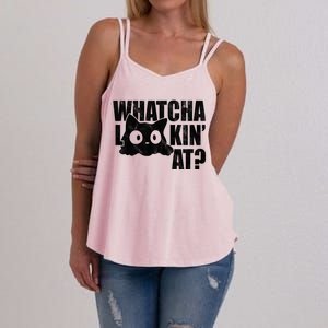 Watcha Lookin At Funny Cat Women's Strappy Tank