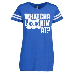 Watcha Lookin At Funny Cat Enza Ladies Jersey Football T-Shirt