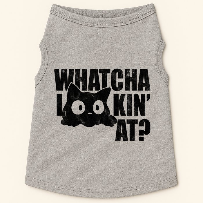 Watcha Lookin At Funny Cat Doggie Tank