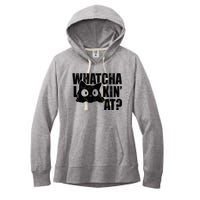 Watcha Lookin At Funny Cat Women's Fleece Hoodie