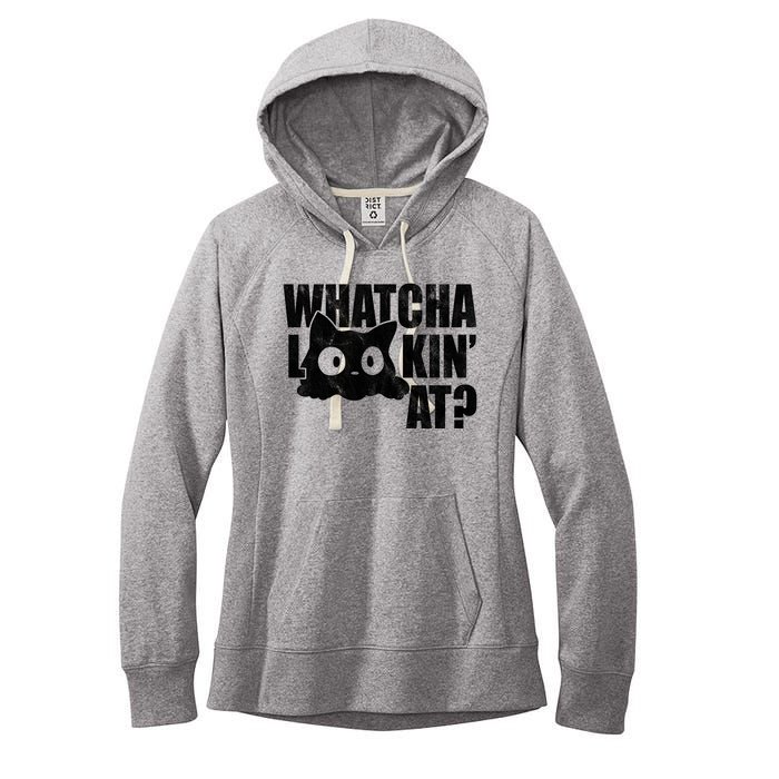 Watcha Lookin At Funny Cat Women's Fleece Hoodie