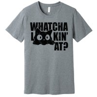 Watcha Lookin At Funny Cat Premium T-Shirt