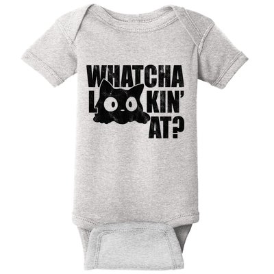 Watcha Lookin At Funny Cat Baby Bodysuit