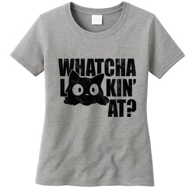 Watcha Lookin At Funny Cat Womens T-Shirt