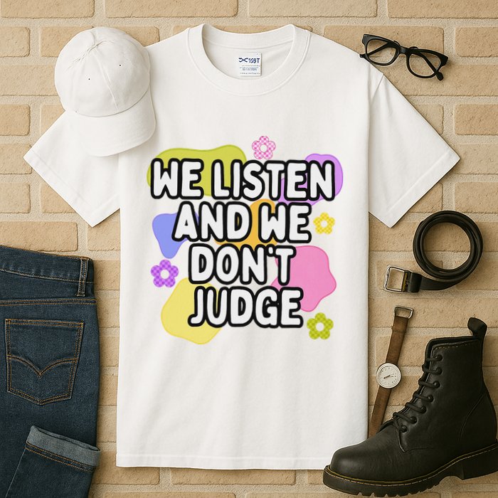 We Listen And We DonT Judge Trending Relationship Saying Tall T-Shirt