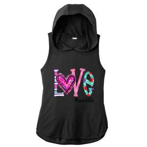 Wo Love Aunt Life Of Hearts Valentines Day Meaningful Gift Ladies PosiCharge Tri-Blend Wicking Draft Hoodie Tank