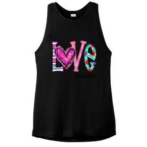 Wo Love Aunt Life Of Hearts Valentines Day Meaningful Gift Ladies PosiCharge Tri-Blend Wicking Tank