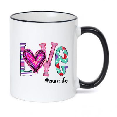 Wo Love Aunt Life Of Hearts Valentines Day Meaningful Gift 11oz Black Color Changing Mug