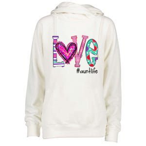 Wo Love Aunt Life Of Hearts Valentines Day Meaningful Gift Womens Funnel Neck Pullover Hood