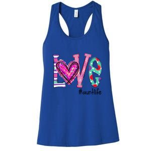 Wo Love Aunt Life Of Hearts Valentines Day Meaningful Gift Women's Racerback Tank