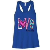 Wo Love Aunt Life Of Hearts Valentines Day Meaningful Gift Women's Racerback Tank