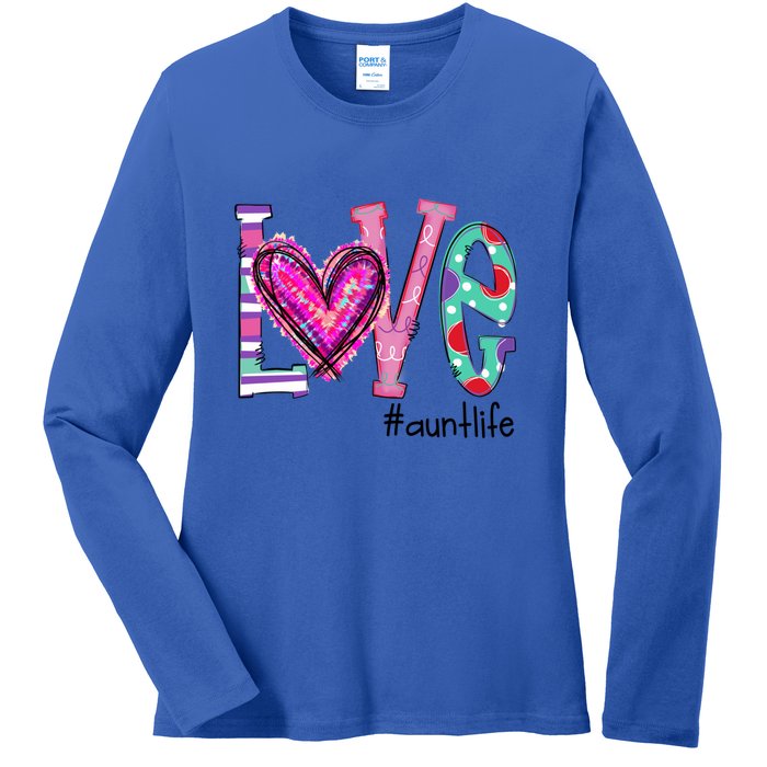 Wo Love Aunt Life Of Hearts Valentines Day Meaningful Gift Ladies Long Sleeve Shirt