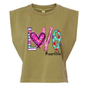 Wo Love Aunt Life Of Hearts Valentines Day Meaningful Gift Garment-Dyed Women's Muscle Tee