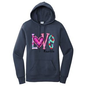 Wo Love Aunt Life Of Hearts Valentines Day Meaningful Gift Women's Pullover Hoodie