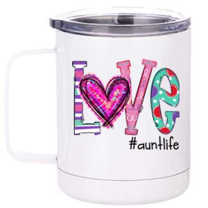 Wo Love Aunt Life Of Hearts Valentines Day Meaningful Gift 12 oz Stainless Steel Tumbler Cup