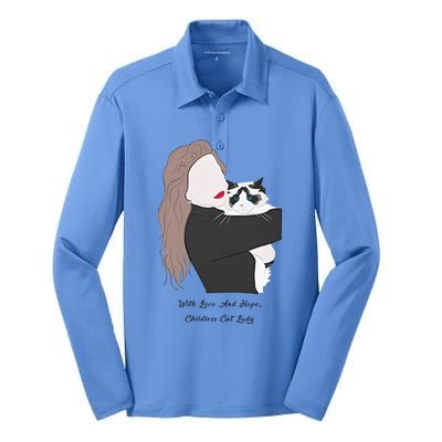 With Love And Hope Childless Cat Lady Silk Touch Performance Long Sleeve Polo