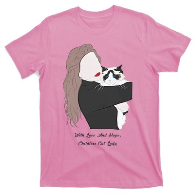 With Love And Hope Childless Cat Lady T-Shirt