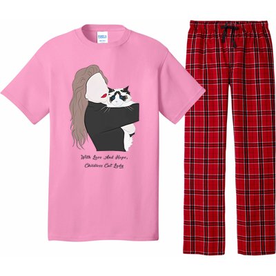 With Love And Hope Childless Cat Lady Pajama Set