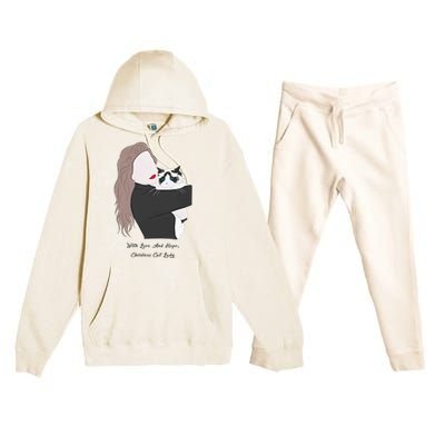 With Love And Hope Childless Cat Lady Premium Hooded Sweatsuit Set