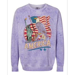 Who Love America Usa Me And You And All World I Want See Gift Colorblast Crewneck Sweatshirt