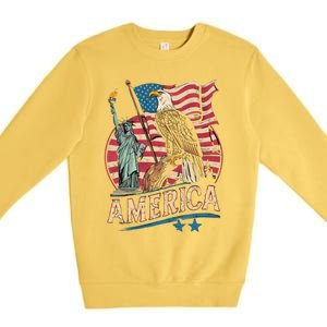 Who Love America Usa Me And You And All World I Want See Gift Premium Crewneck Sweatshirt