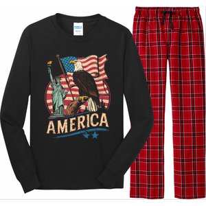 Who Love America Usa Me And You And All World I Want See Gift Long Sleeve Pajama Set