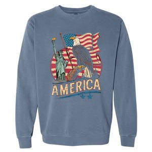 Who Love America Usa Me And You And All World I Want See Gift Garment-Dyed Sweatshirt