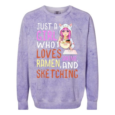 Who Loves Anime Ra and Sketching Kawaii Colorblast Crewneck Sweatshirt