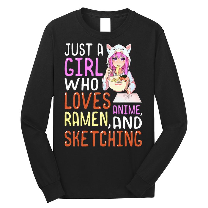 Who Loves Anime Ra and Sketching Kawaii Long Sleeve Shirt