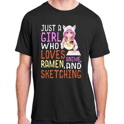 Who Loves Anime Ra and Sketching Kawaii Adult ChromaSoft Performance T-Shirt