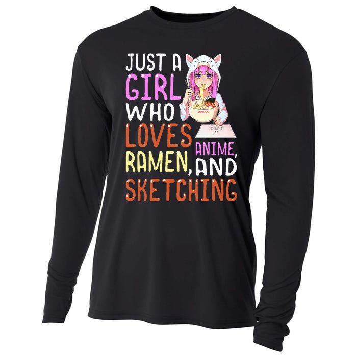 Who Loves Anime Ra and Sketching Kawaii Cooling Performance Long Sleeve Crew