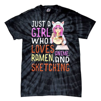 Who Loves Anime Ra and Sketching Kawaii Tie-Dye T-Shirt