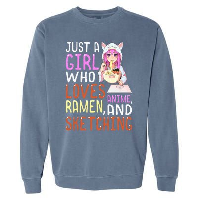 Who Loves Anime Ra and Sketching Kawaii Garment-Dyed Sweatshirt