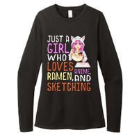 Who Loves Anime Ramen And Sketching Kawaii Teen Womens CVC Long Sleeve Shirt