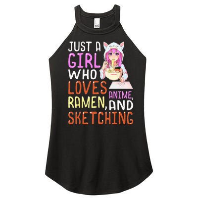 Who Loves Anime Ramen And Sketching Kawaii Teen Women’s Perfect Tri Rocker Tank