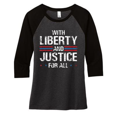 With Liberty And Justice For All Indivisible Equality Women's Tri-Blend 3/4-Sleeve Raglan Shirt