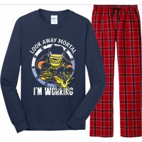 Welder Look Away Mortal I'm Working Funny Welding Long Sleeve Pajama Set