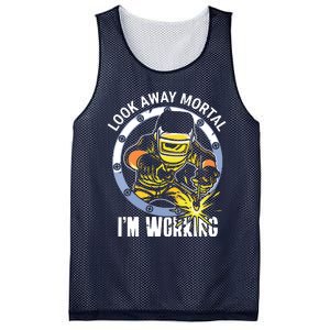 Welder Look Away Mortal I'm Working Funny Welding Mesh Reversible Basketball Jersey Tank